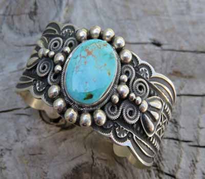 Andy Cadman Turquoise Cuff Bracelet Pilot Mountain